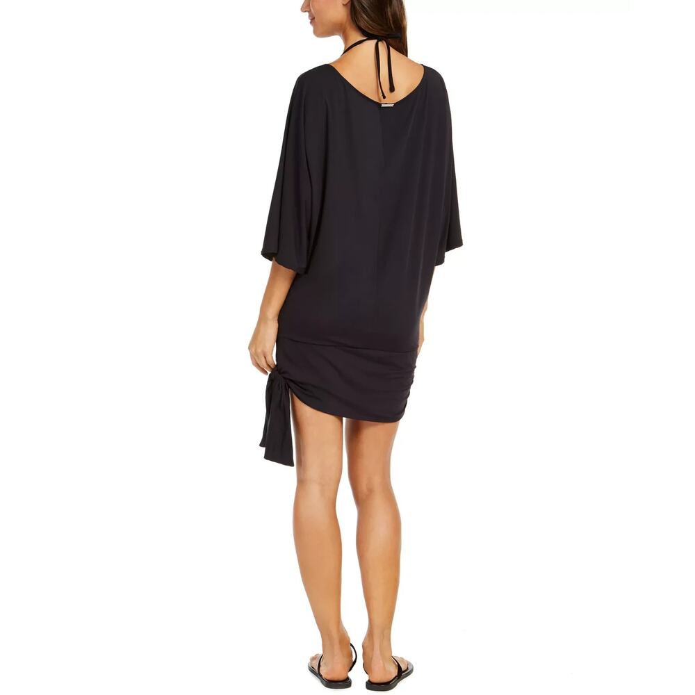MICHAEL Michael Kors Women's Side-Tie Swim Cover-Up Black Size M 0536 - Picture 2 of 3
